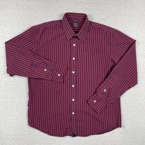 Untuckit Shirt Mens Large Red Blue Plaid Office Career Preppy Corporate‎ Work